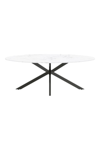 Mesa de comedor Céleste - Imitación mármol y negro