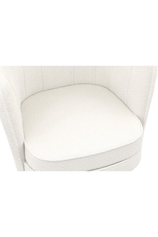Sillón Arielle - Blanco y dorado - Terciopelo