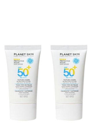 2 anti-agezonneserums - Geschikt voor elk huidtype - SPF 50+ / PA++++ - 2 x 50 ml