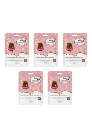 5 Gezichtsmaskers met Ceramide en Cafeïne - 5 x 25 ml