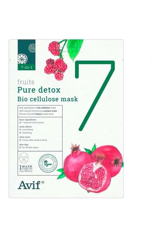 5 7-in-1 Biocellulose Gezichtsmaskers Pure Detox Fruits - 5 x 23 g