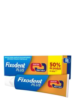3 x Crème fixante Plus Maintient Imbattable - 60 g - Fixodent