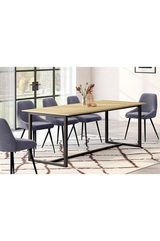 Table à manger extensible Memphis - Imitation bois et noir