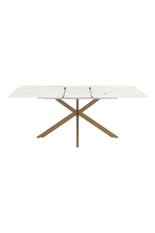 Table à manger extensible Glam - Imitation marbre et doré