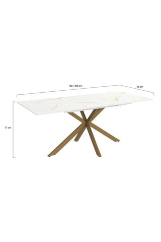 Table à manger extensible Glam - Imitation marbre et doré