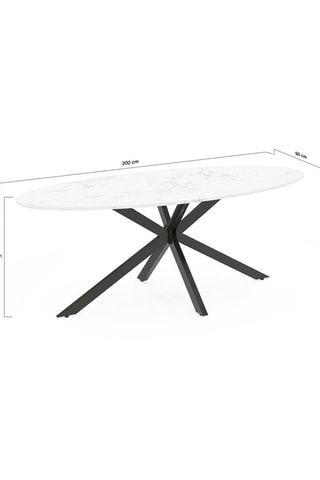 Table à manger Céleste - 200 x 75 x 90 cm