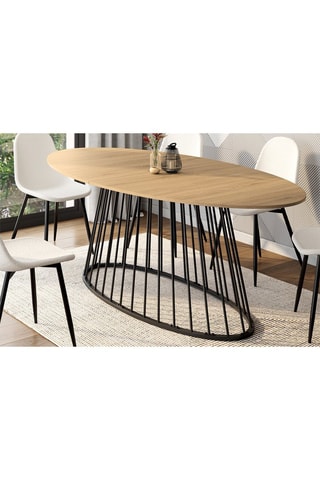 Table à manger Adelle - Imitation bois et noir