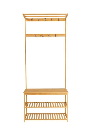 Vestiaire d'entrée en bambou Maya - 70 x 30,5 x 170 cm