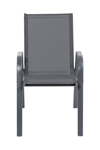 Chaises de jardin empilables en textilène gris anthracite - lot de 4