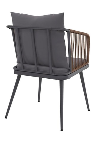 Chaises de jardin Florida en osier avec coussins - lot de 2