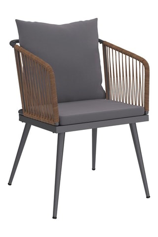 Chaises de jardin Florida en osier avec coussins - lot de 2