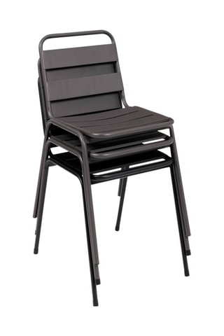 6 chaises de jardin empilables - Gris foncé