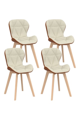 4 chaises en bois Gladys - 50 x 79 x 46 cm