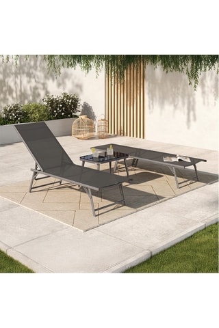 2 chaises longues Malaga - 55 x 30 x 175 cm