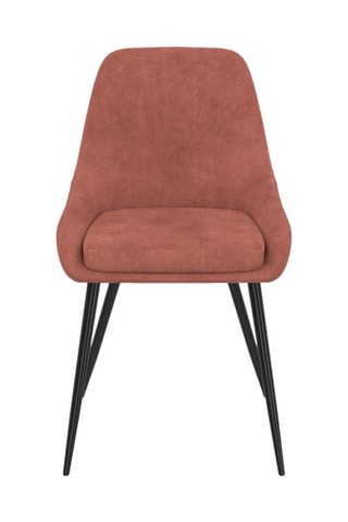 Chaises Olivia en velours terracotta et pieds métal noirs - lot de 4