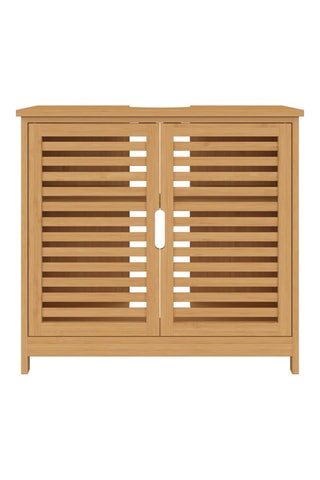 Meuble de salle de bain en bambou 2 portes Maya - 60 x 65 x 30 cm