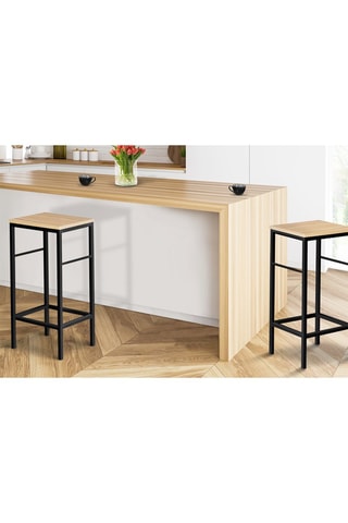 2 tabourets de bar Memphis - 32 x 32 x 67 cm