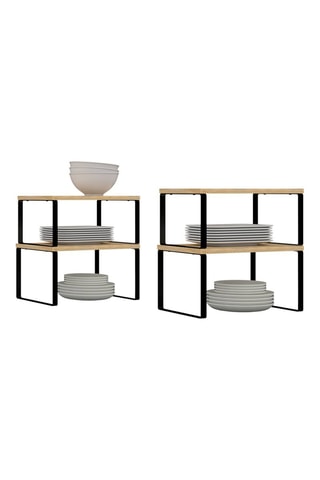 4 étagères de rangement encastrables pour placards - 30 x 19 x 16 cm / 30 x 18 x 14 cm