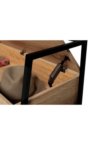 Banquette coffre 2-en-1 Timéo - Imitation bois et noir