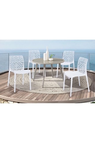 4 chaises de jardin empilables Dahlia - 52,5 x 81,5 x 45,5 cm