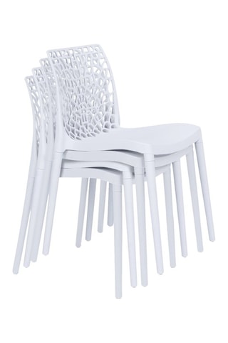 4 chaises de jardin empilables Dahlia - 52,5 x 81,5 x 45,5 cm