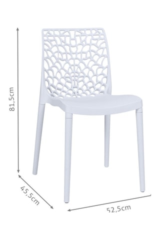 4 chaises de jardin empilables Dahlia - 52,5 x 81,5 x 45,5 cm