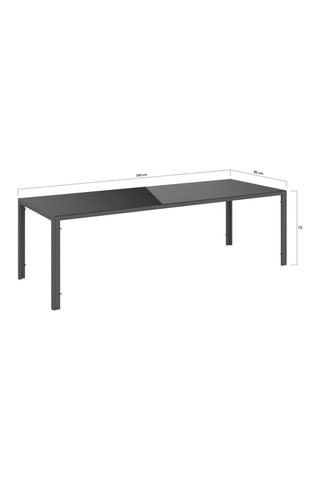 Ensemble repas Formentera - 10 places - Chaises empilables - Table en verre