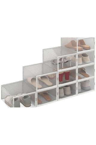 Boites de rangement à chaussures empilables transparentes - lot de 12