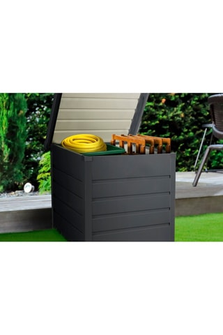 Coffre de rangement pour extérieur gris anthracite en métal 200L