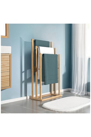 Porte-serviettes Maya 3 niveaux en bambou - Naturel