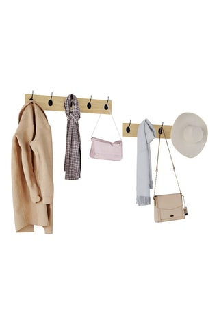 2 porte-manteaux muraux - 60 x 10 x 1,2 cm