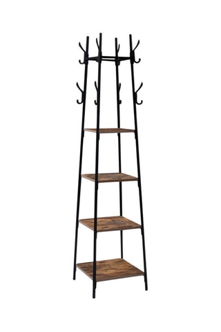 Porte-manteau Elize - Noir et imitation bois