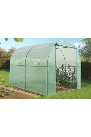 Serre tunnel de jardin bâche renforcée 130 gr/m² - gamme toutes saisons - 6m²