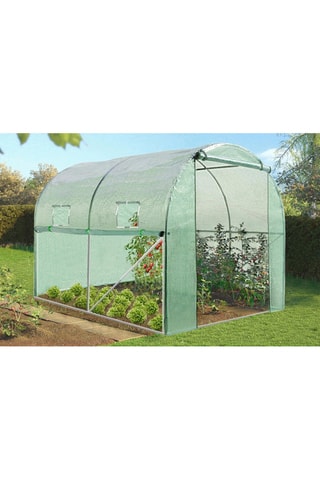 Serre tunnel de jardin bâche renforcée 130 gr/m² - gamme toutes saisons - 6m²