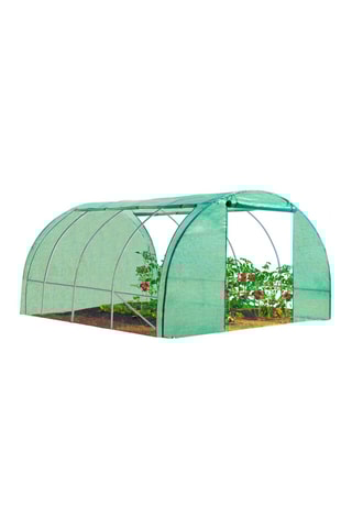 Serre tunnel de jardin bâche renforcée 130 gr/m² - gamme toutes saisons - 12m²
