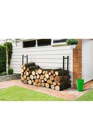 Serre bûches extensible sur pieds grande capacité - 95 x 60/120 x 24 cm