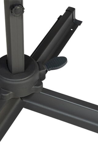 Parasol carré 360° déporté avec housse et pied - 3 x 3 m