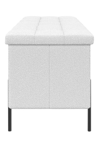 Banc-coffre Loan - Blanc et noir - Tissu bouclette