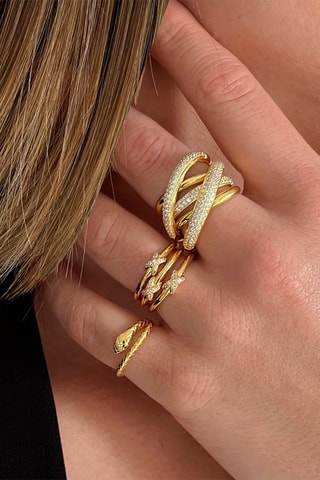 Bague - Argent plaqué or jaune