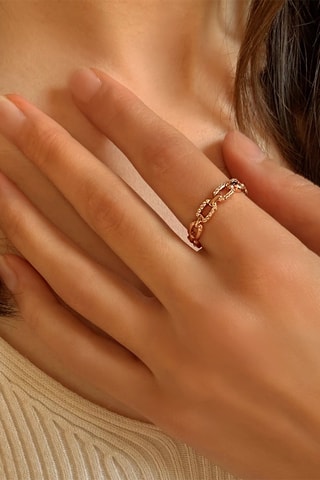 Bague - Argent plaqué or rose