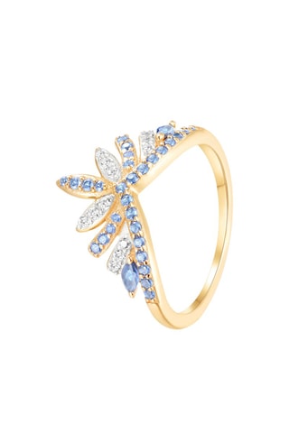 Bague - Argent plaqué or jaune et spinelles