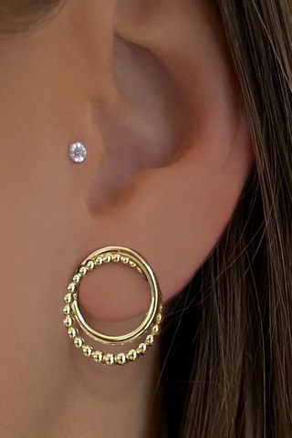 Boucles d'oreilles - Argent et doré à l'or fin jaune