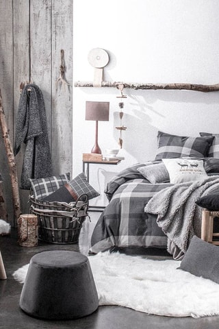 Pouf en velours Stockholm - Gris - 31,5 x 34 x 46,5 cm