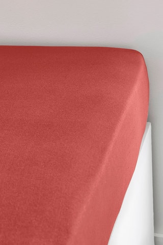 Drap-housse en coton 130 g/cm² Essential - Terracotta - Bonnet 25 cm