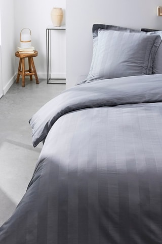 Drap-housse en satin de coton 98 fils/cm² Prestige - Acier - Bonnet 30 cm