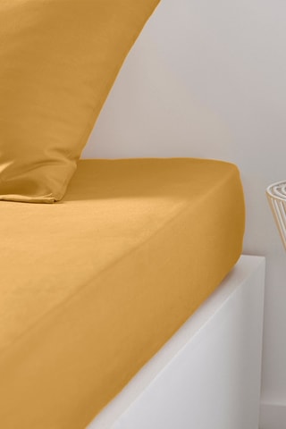 Drap-housse en coton Essential - Ocre - Bonnet 30 cm