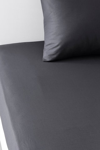 Drap-housse en coton Essential - Gris foncé - Bonnet 30 cm