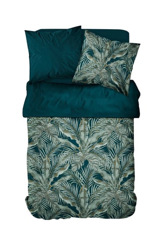 Parure de couette en coton Sunshine - Vert et bleu