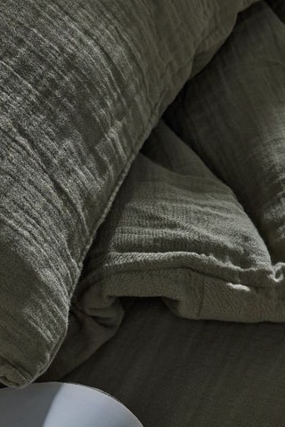 Parure de lit en gaze de coton - Sauge