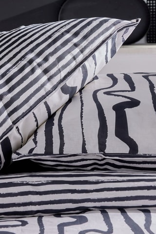 Parure de couette réversible en coton - 57 fils/cm² - Blanc